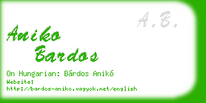 aniko bardos business card