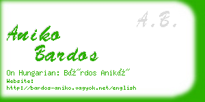 aniko bardos business card